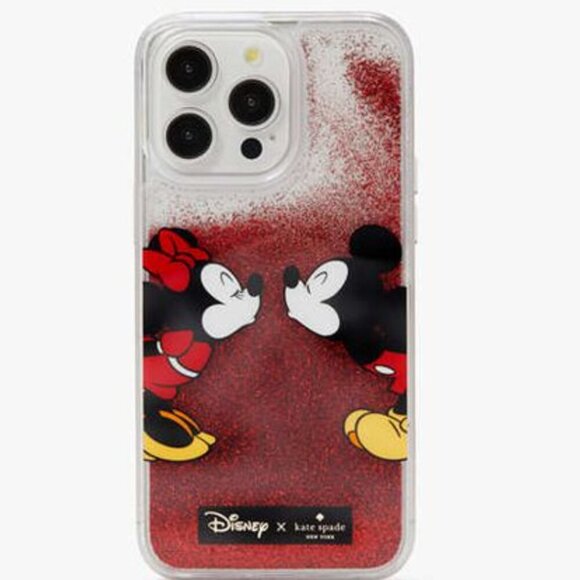 COPY - Kate Spade Disney 15 PRO MAX Case Minnie Mickey Liquid Red Glitter 6.7 B… - Picture 3 of 5